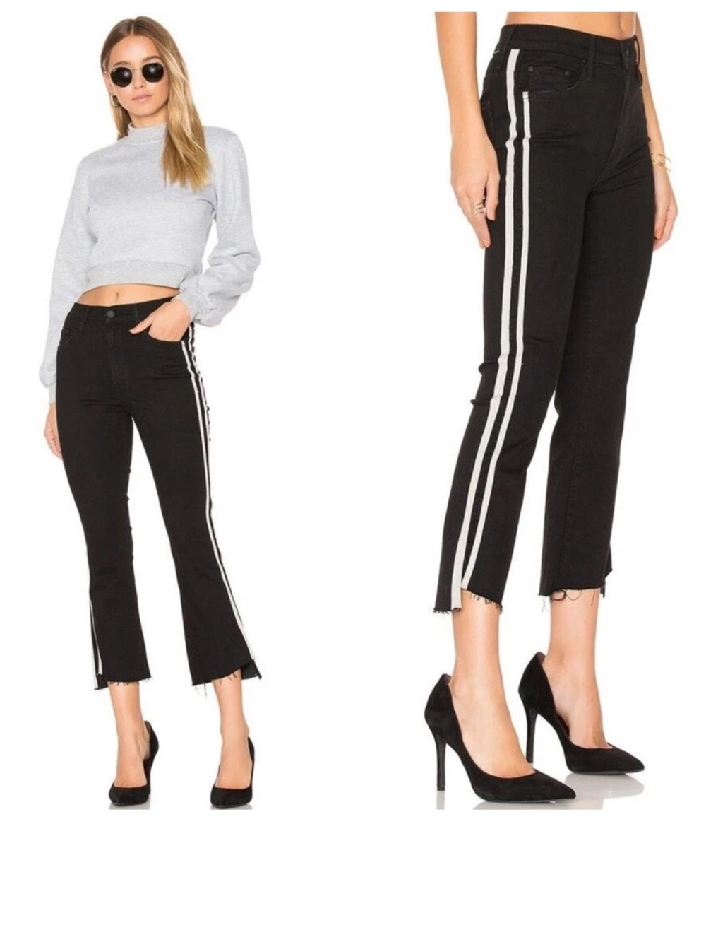 MOTHER The Insider Crop Step Fray
Raw Hem Jeans Guilty Racer Black 26